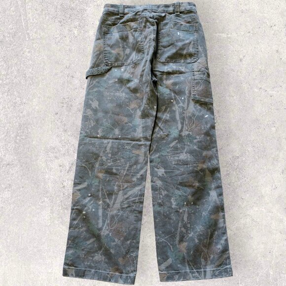Abercrombie & Fitch Pants Mens 29x29 Green Baggy Camo Double Knee Distressed - Picture 2 of 7